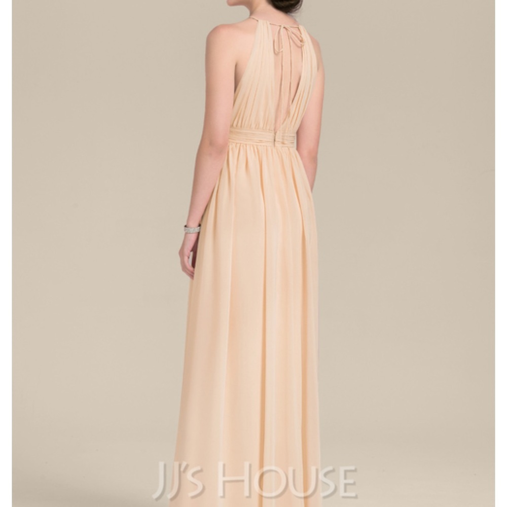 Champagne floor length bridesmaid/ prom dress - Picture 4 of 7